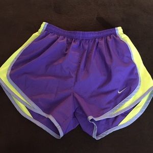Purple & Yellow Nike Dri-Fit Shorts